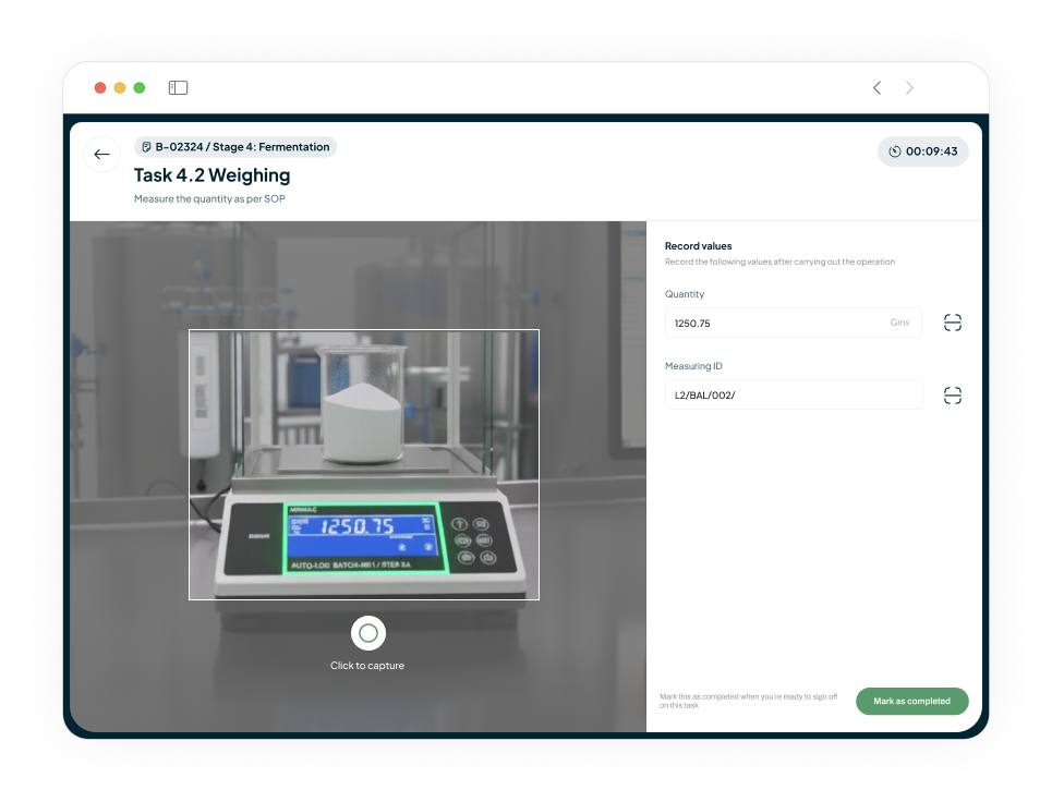 MES AI weighing automation